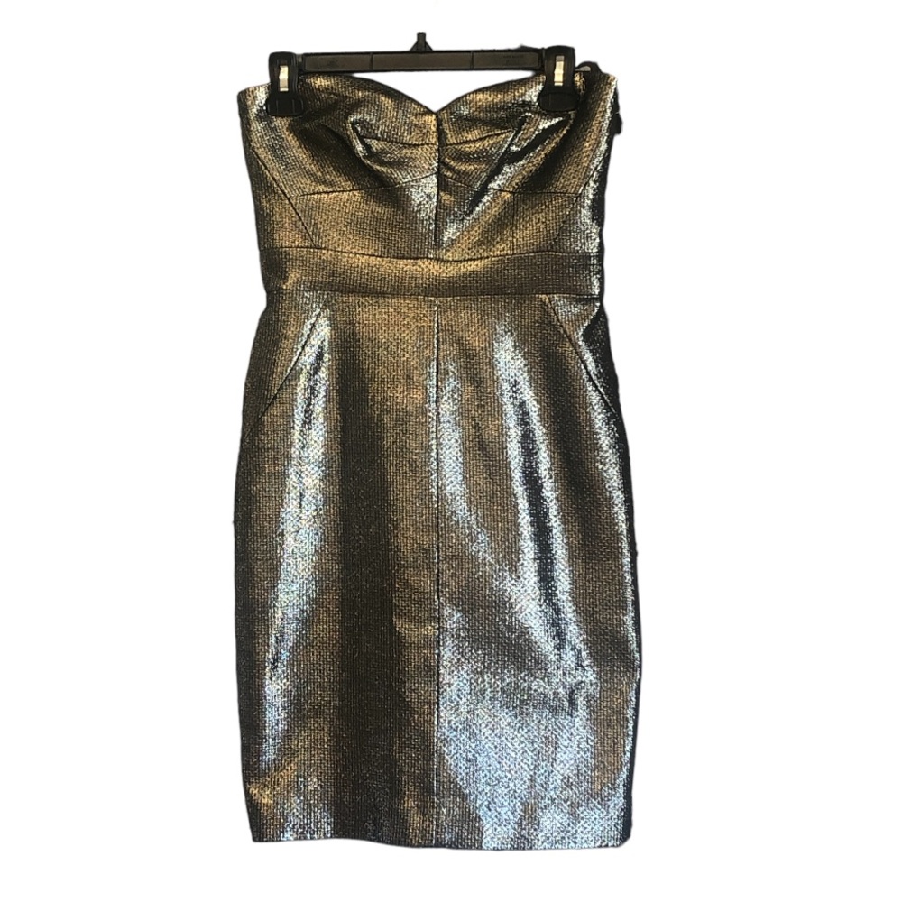 Trina Turk Women’s Metallic Strapless Sheath Coptel Dress Size 6